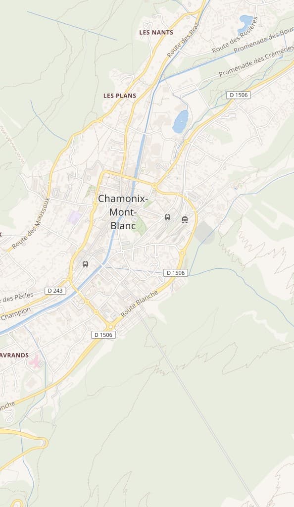 Kartenausschnitt, Region Chamonix